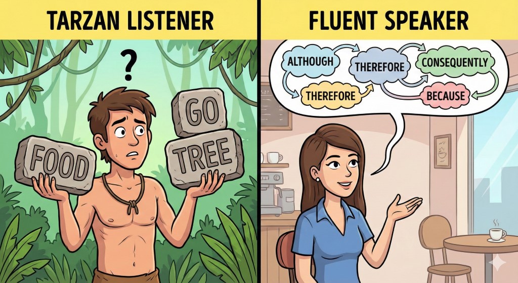 Tarzan Listener vs Fluent Speaker