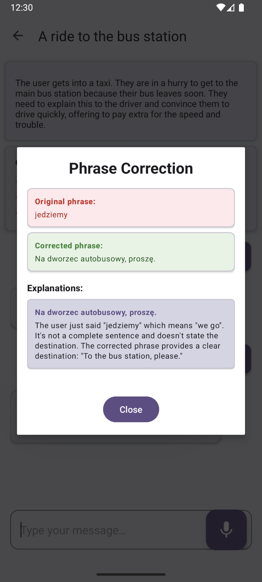 Correction of French phrase